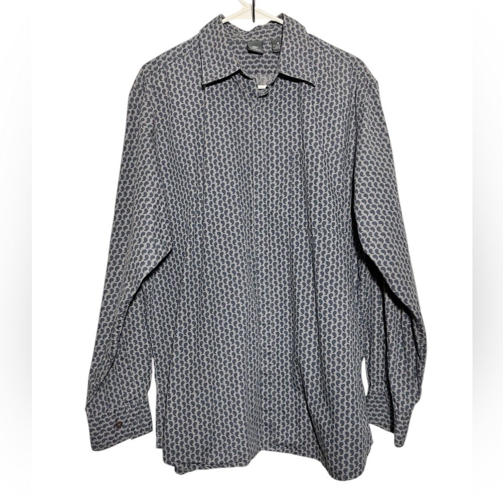 FOSSIL Men’s Stylish Gray‎ Long Sleeve Button Down Patterned Shirt Sz XL